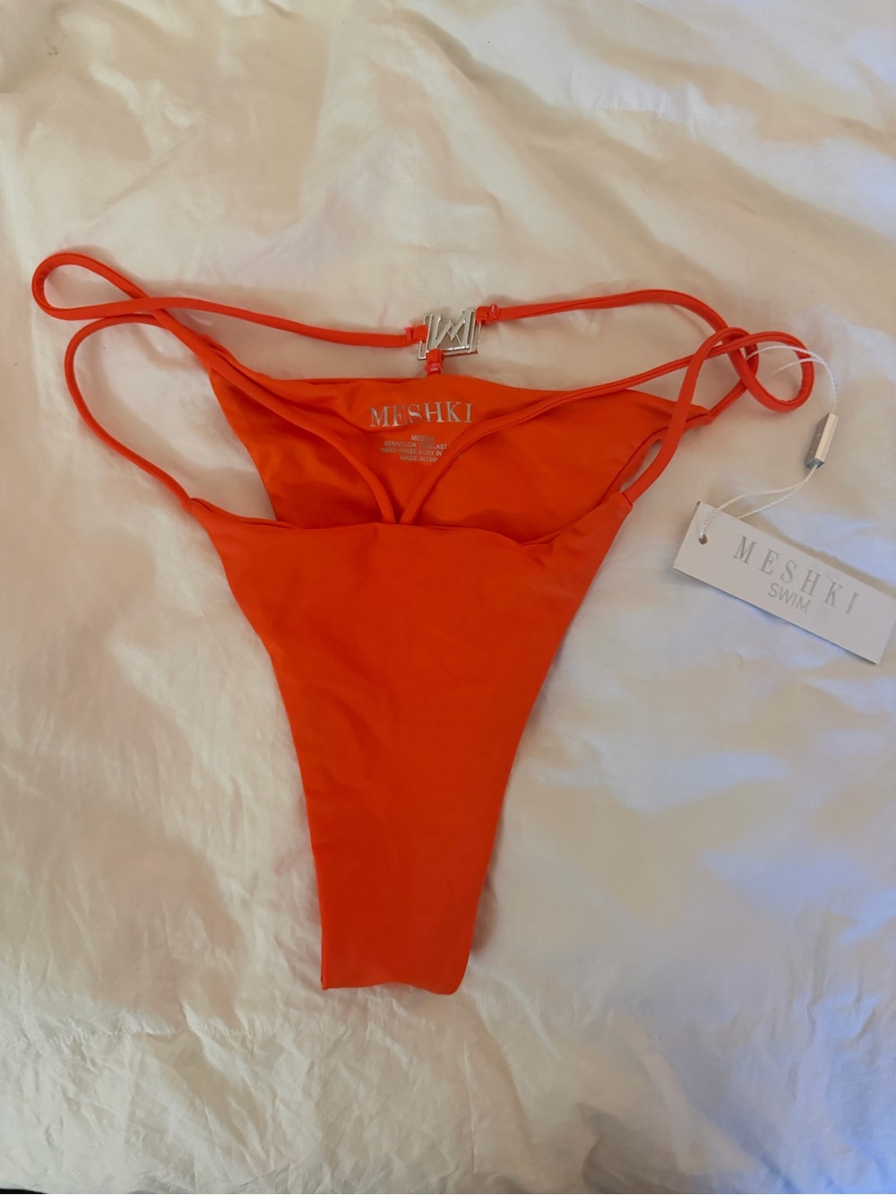 Meshki Orange High-Cut Bikini Bottom